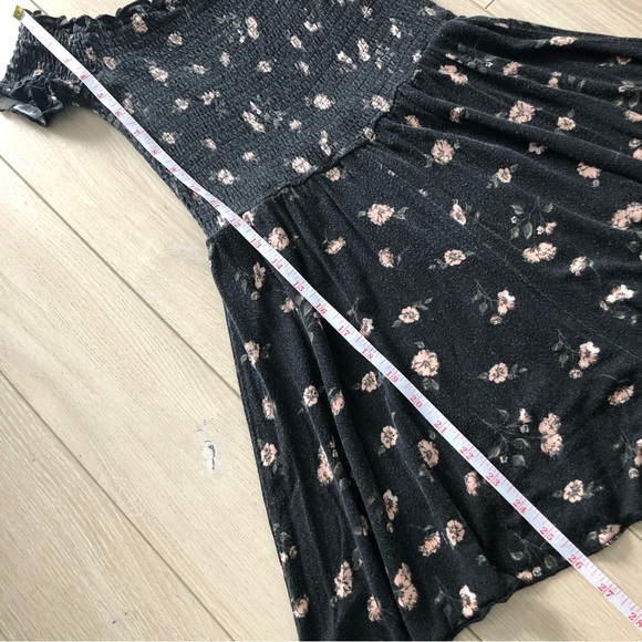 Garage Floral Gathered Romper in Black & Pink - Picture 8 of 8